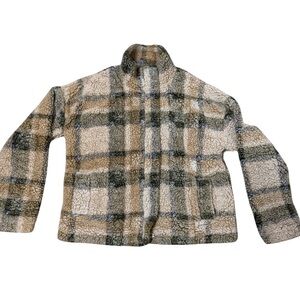 Thread & Supply Plaid Shirt Jacket - Cream, Gray, Green